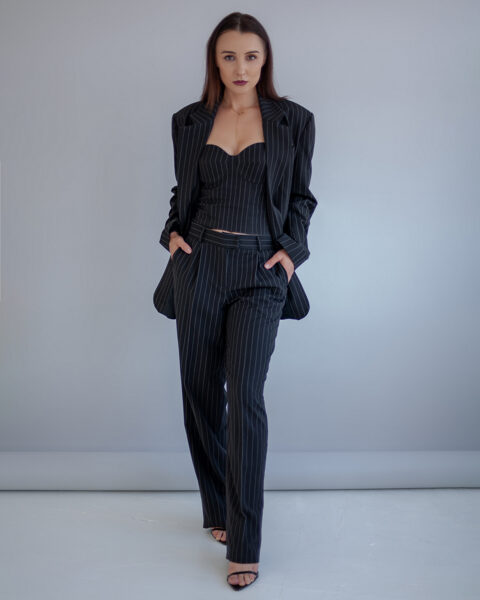 PINSTRIPE STRAIGHT PANTS "KIM"