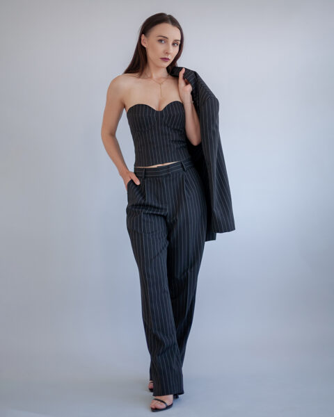 PINSTRIPE BUSTIER TOP "KIM"